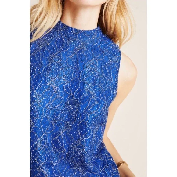 Anthropologie Ruthie Metallic Lace Blouse - Picture 2 of 4